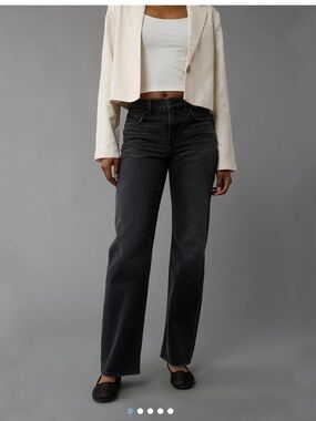 American Age Straight Leg Jeans in Black Wash